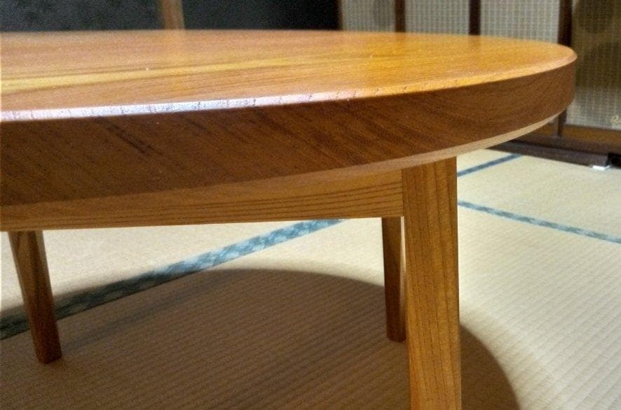 欅の丸ローテーブル　オール無垢材