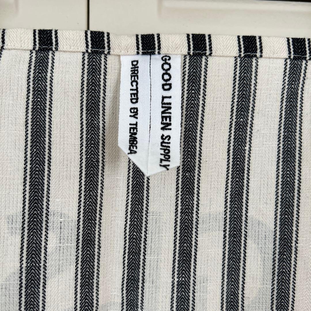 【未使用】good linen supply リネンストライプ エプロン