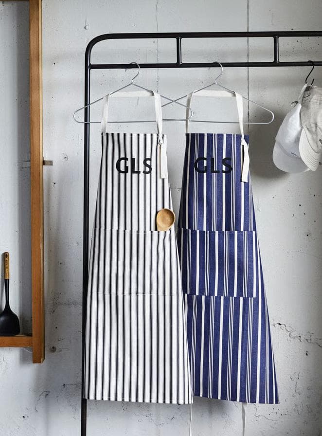 【未使用】good linen supply リネンストライプ エプロン