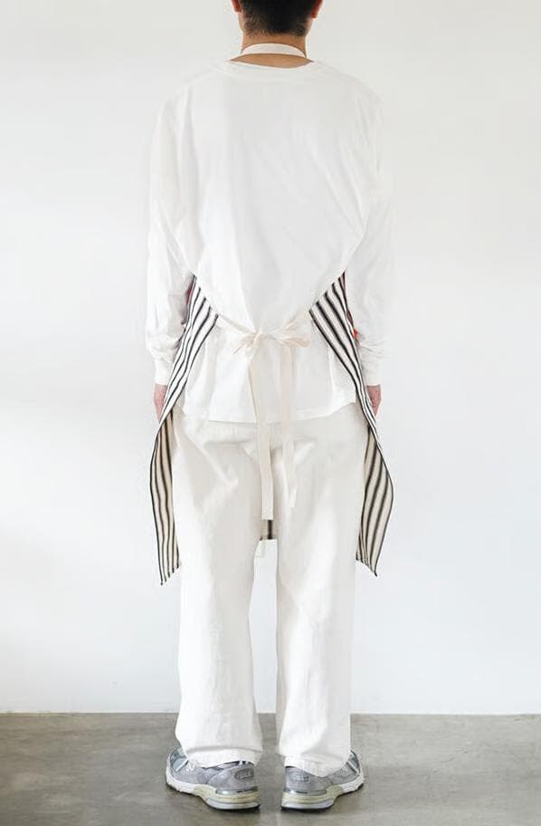 【未使用】good linen supply リネンストライプ エプロン