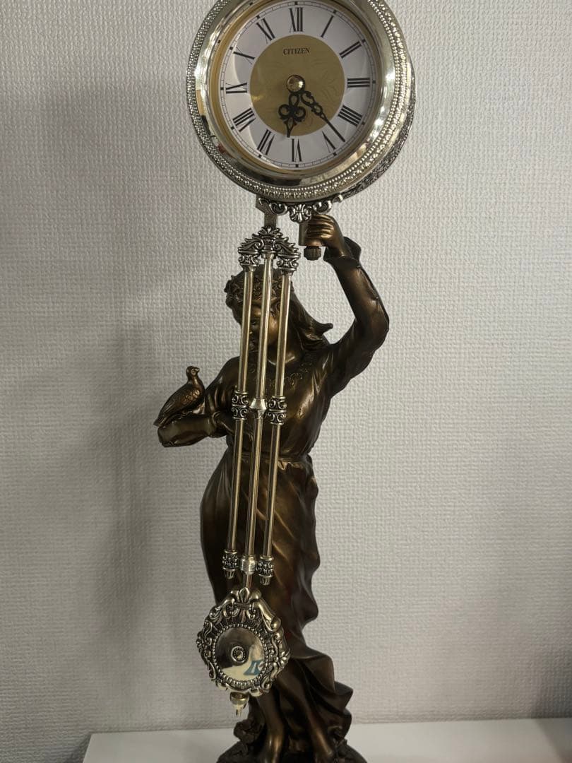CITIZEN シチズン 振り子時計 置時計 美品 ブロンズ風