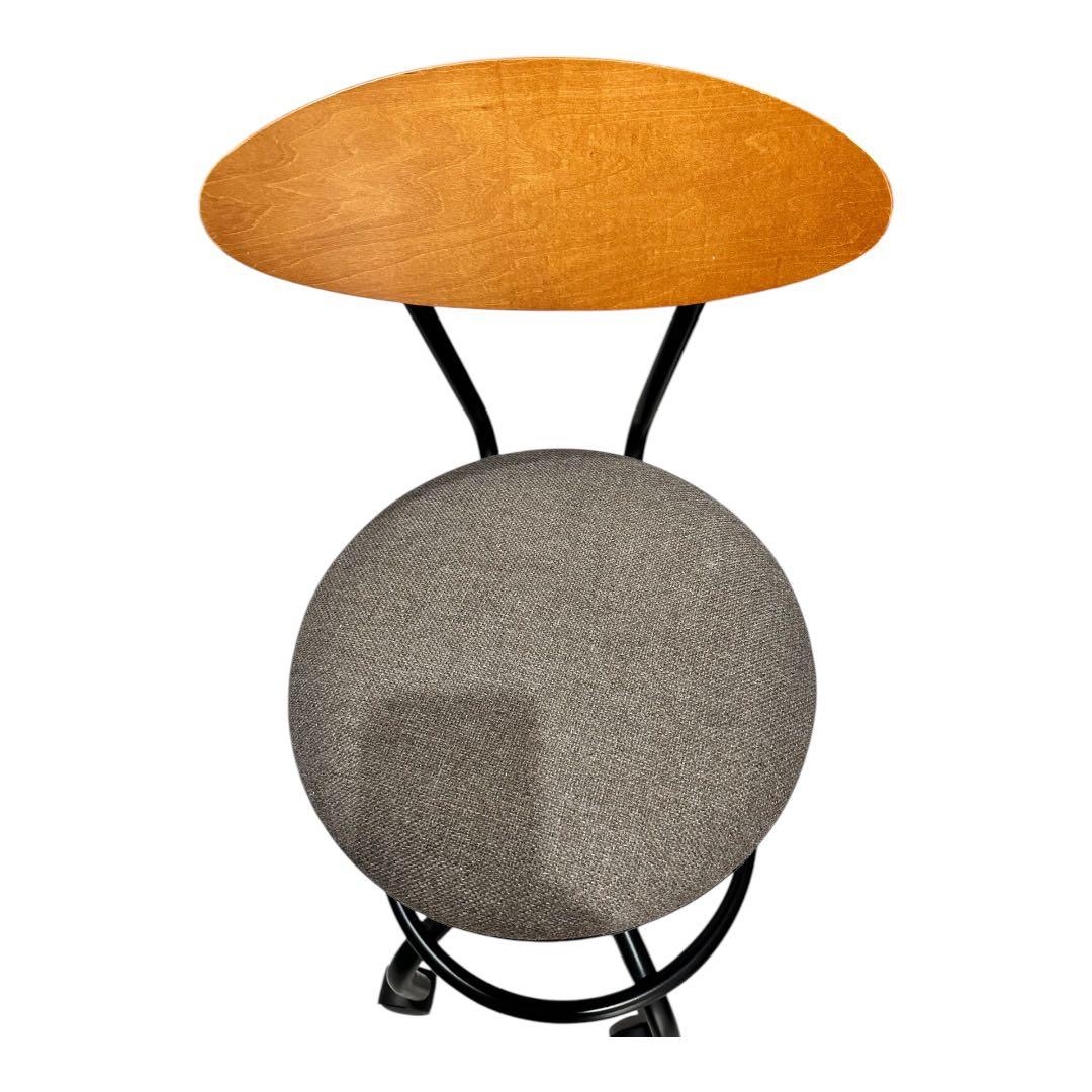 山善 カウンターチェア ブラウン キャスター付き