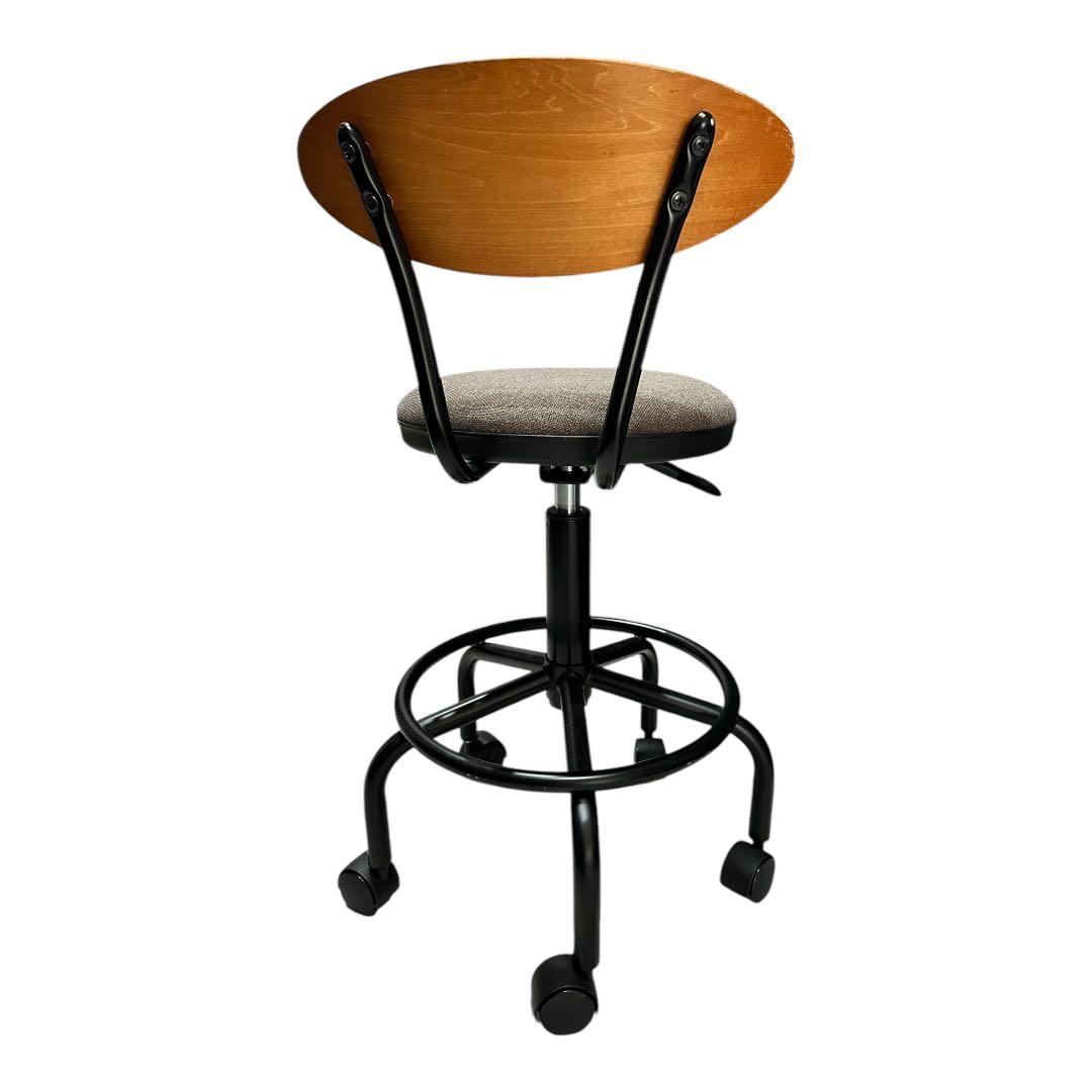 山善 カウンターチェア ブラウン キャスター付き