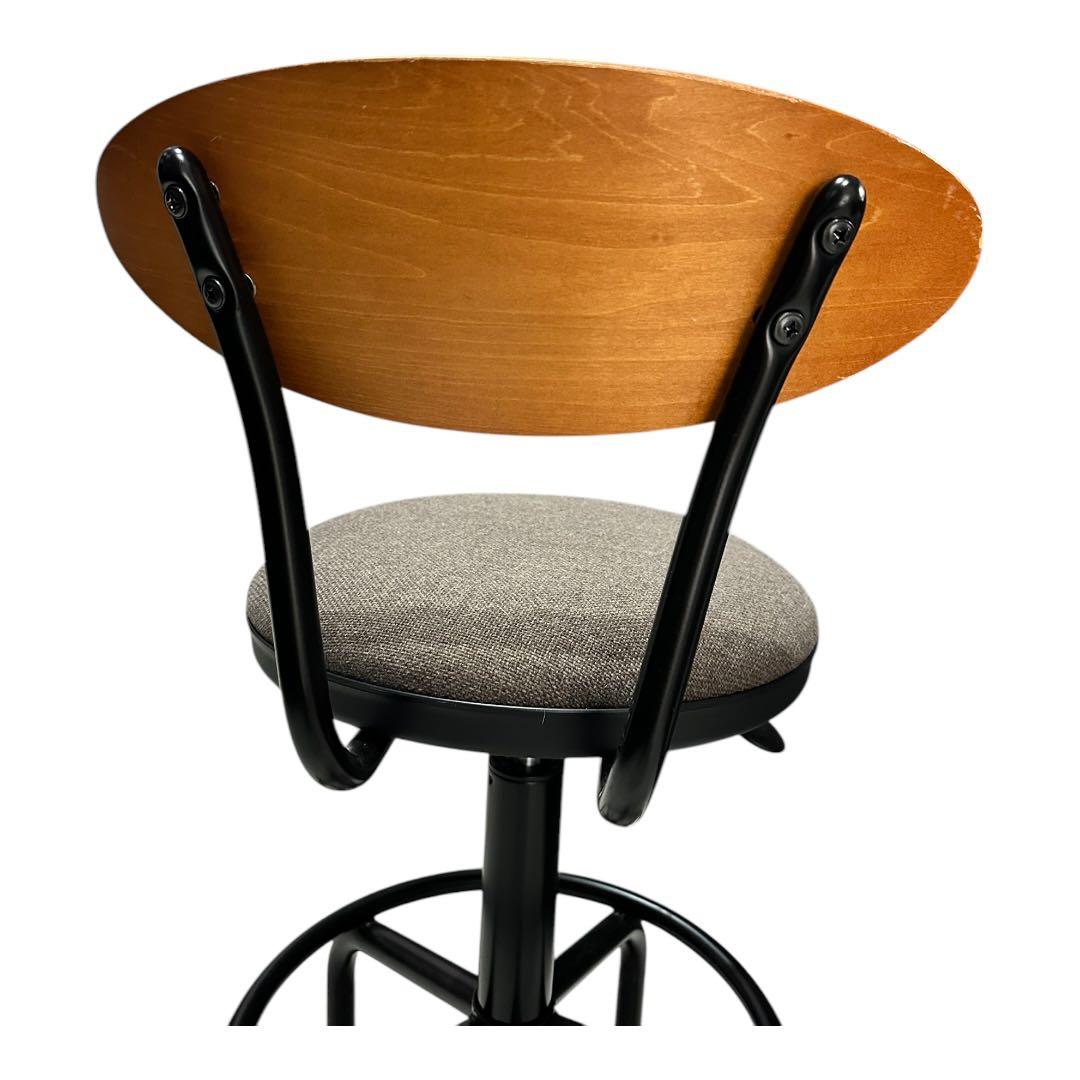 山善 カウンターチェア ブラウン キャスター付き