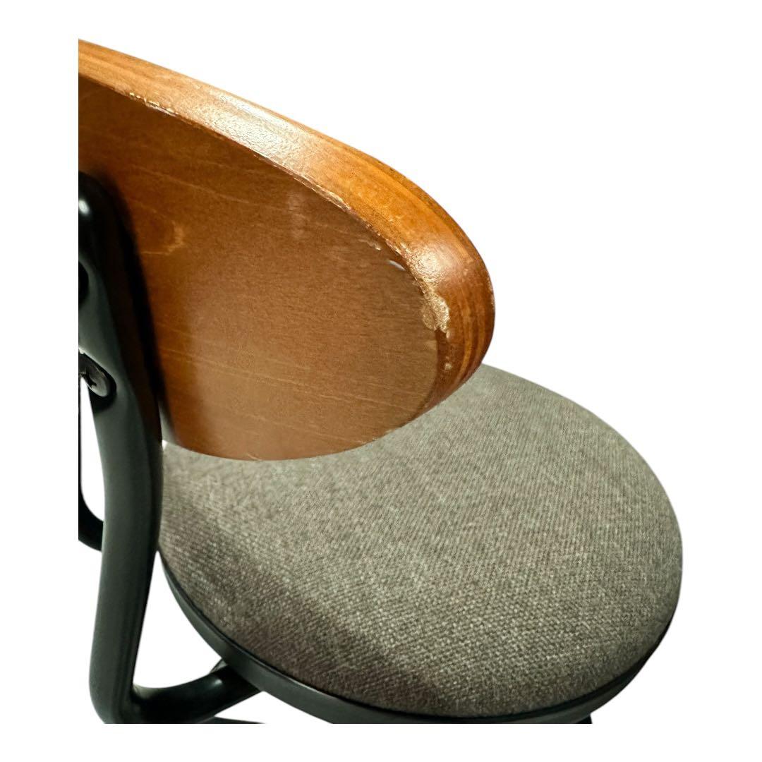 山善 カウンターチェア ブラウン キャスター付き