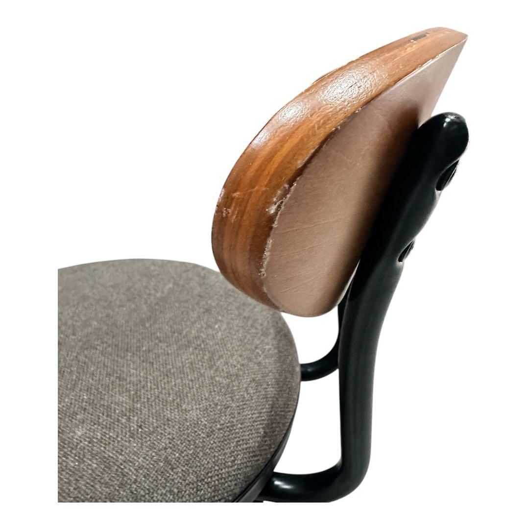 山善 カウンターチェア ブラウン キャスター付き