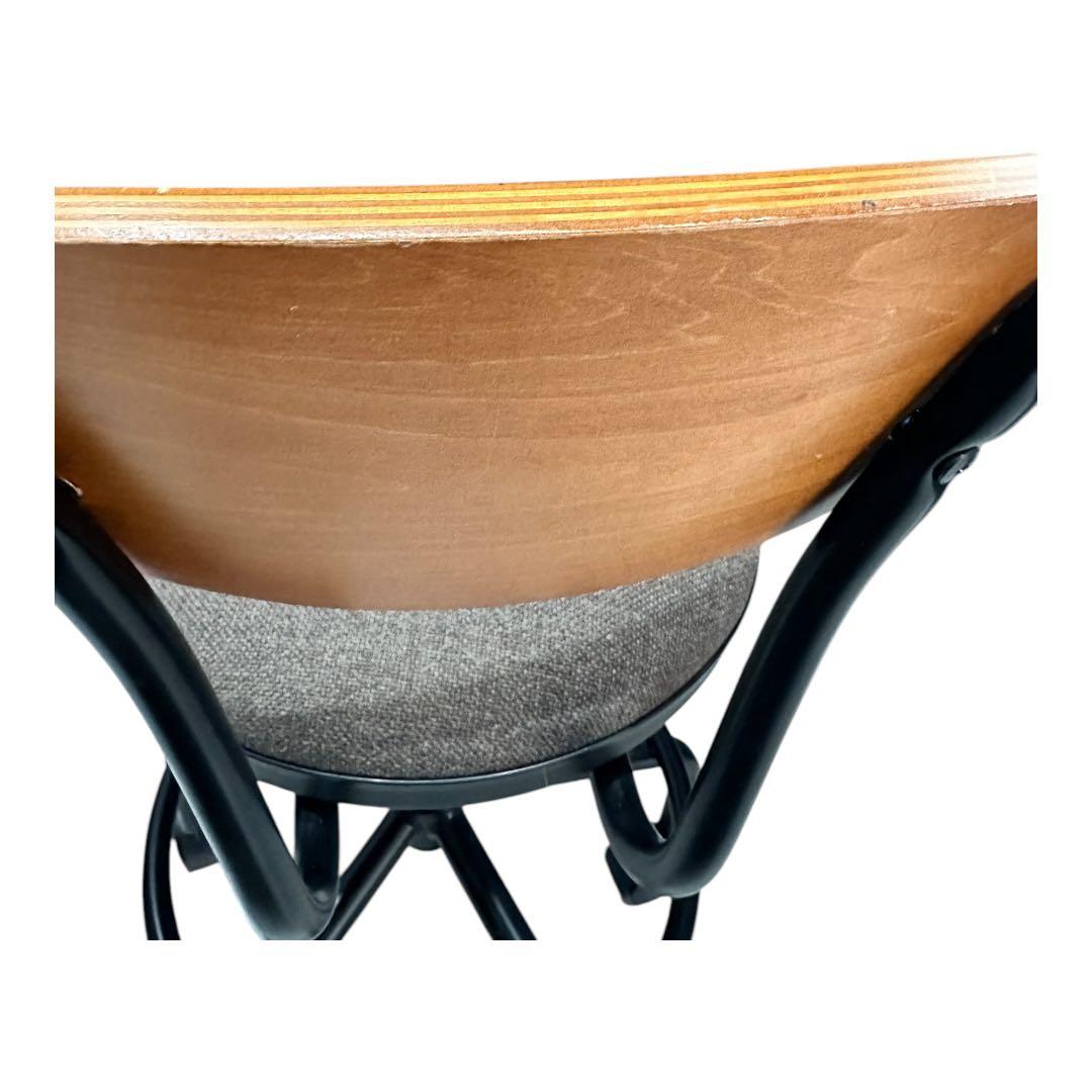 山善 カウンターチェア ブラウン キャスター付き