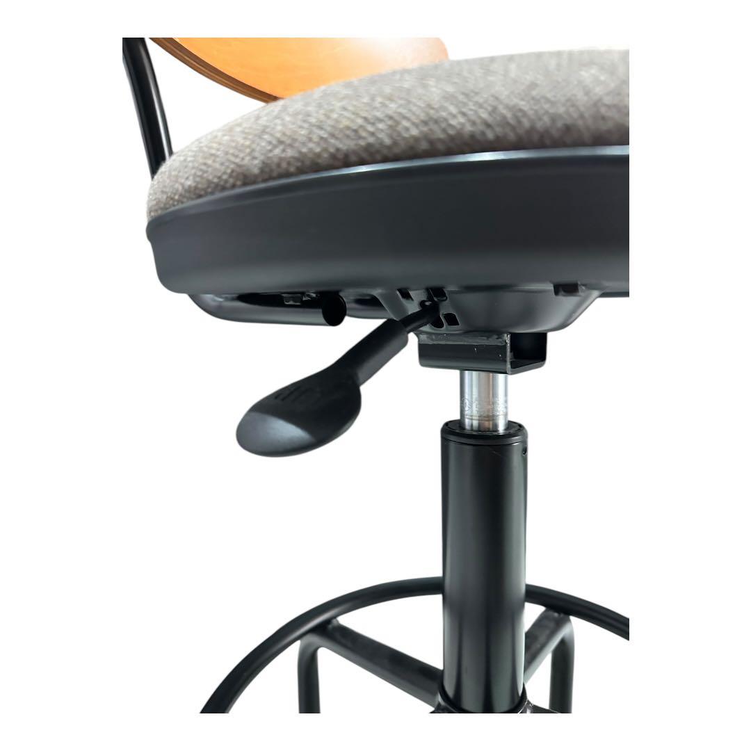 山善 カウンターチェア ブラウン キャスター付き