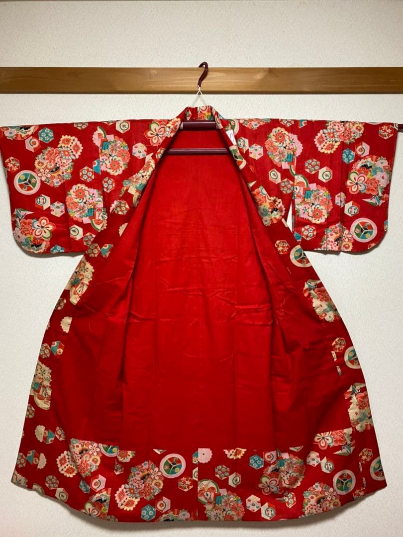 No.150アンティーク子供着物正絹七五三着丈119センチ裄丈58.5センチ