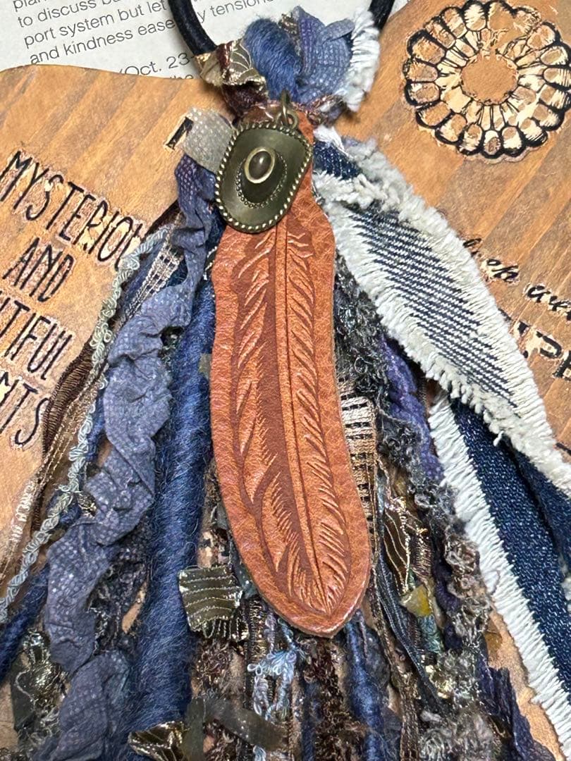 ロングタッセルヘアゴム　デニムカラー❤︎No.551