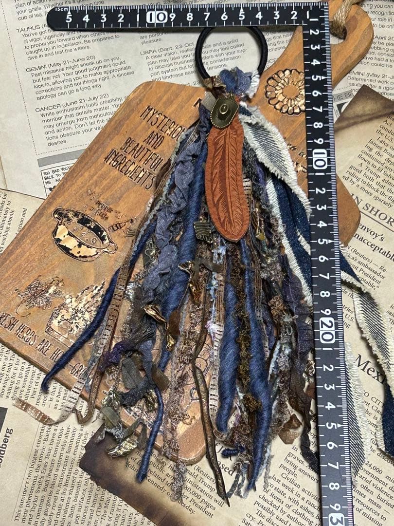 ロングタッセルヘアゴム　デニムカラー❤︎No.551