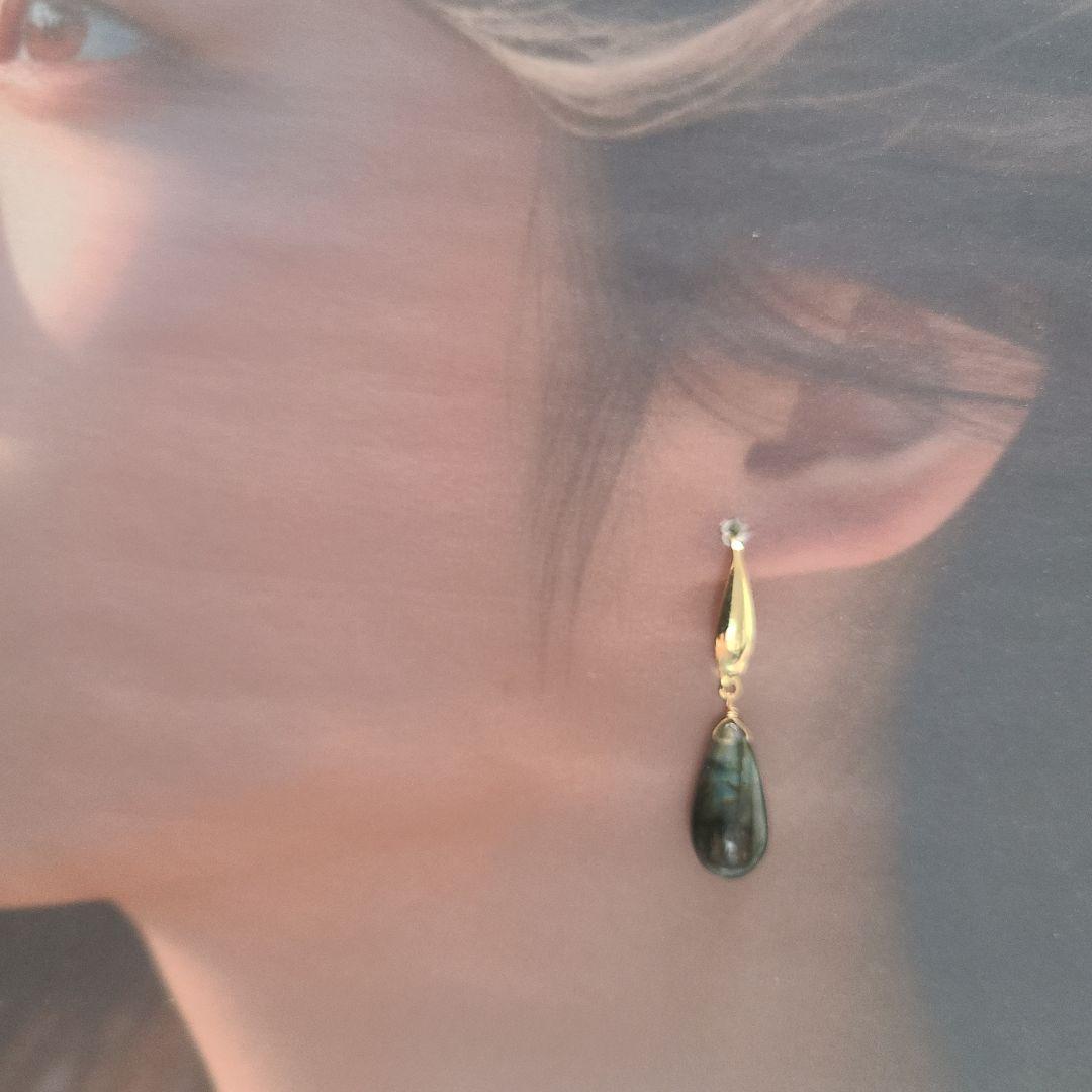 【レオン】【0610-③】ピアス ラブラドライト※レアシラー