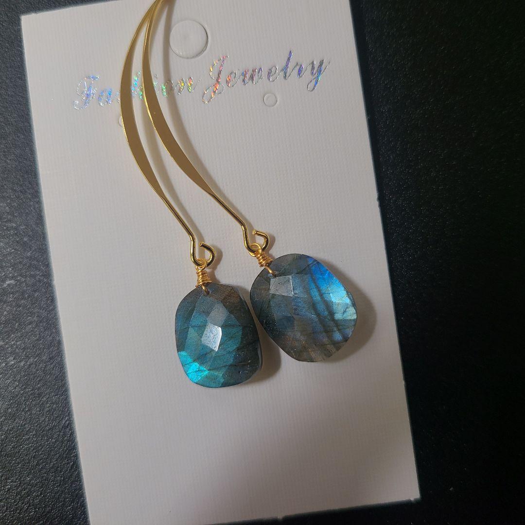 【レオン】【0610-③】ピアス ラブラドライト※レアシラー