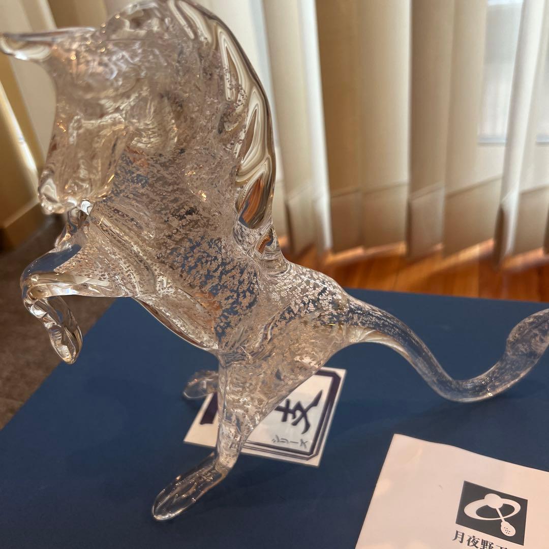 月夜野工房 上越クリスタル硝子 干支 置物 午