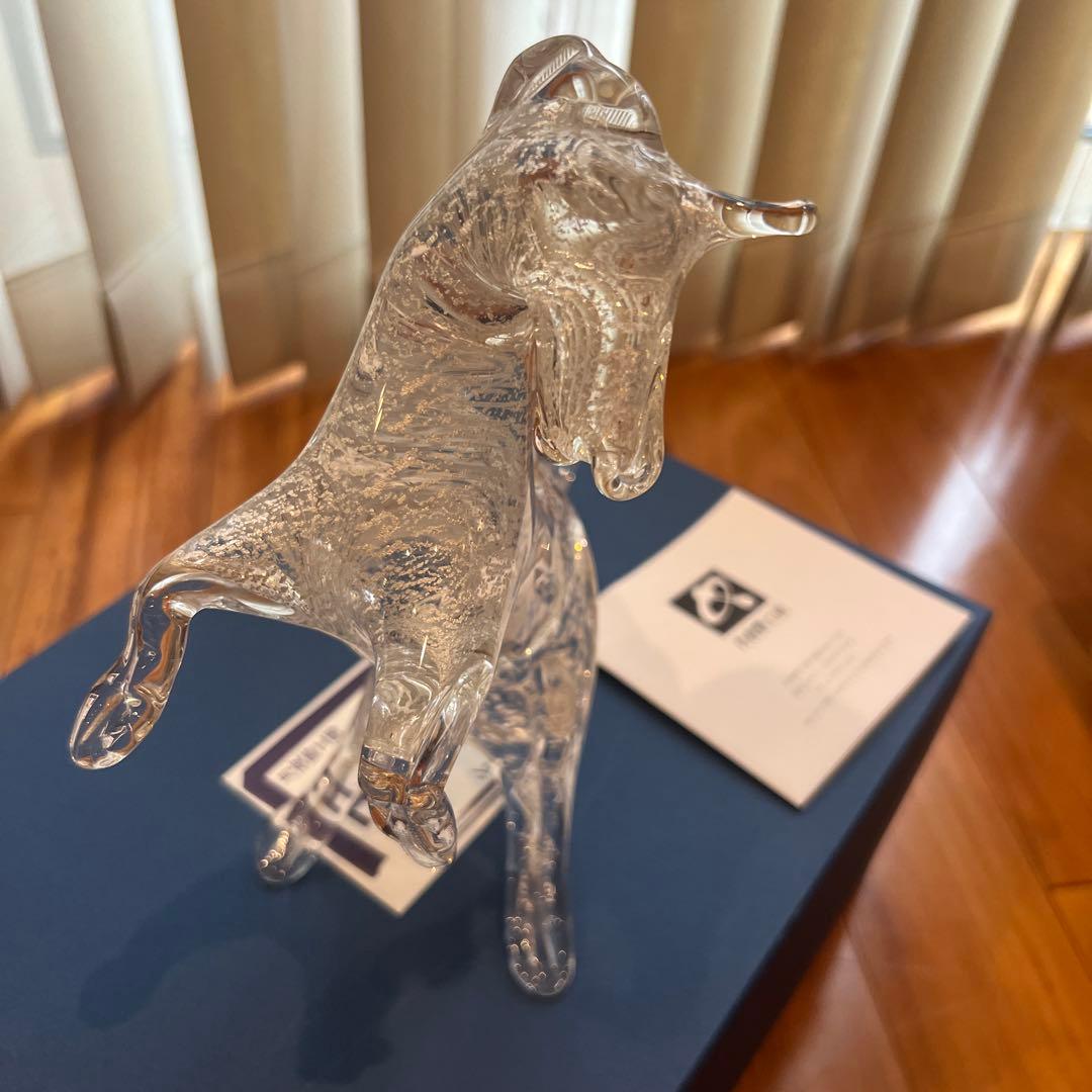 月夜野工房 上越クリスタル硝子 干支 置物 午