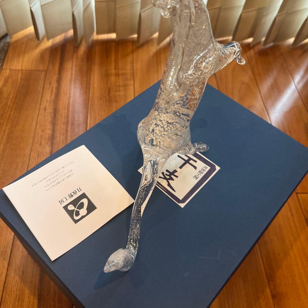 月夜野工房 上越クリスタル硝子 干支 置物 午