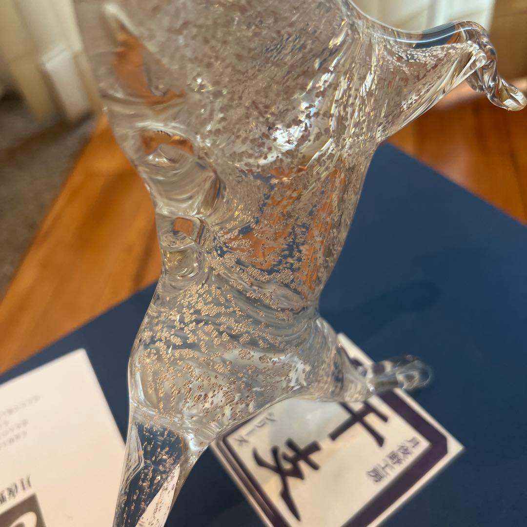 月夜野工房 上越クリスタル硝子 干支 置物 午