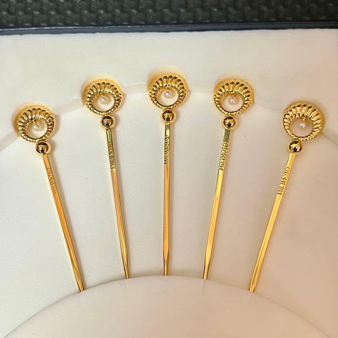 【新品未使用】MIKIMOTO☆ミキモト☆アコヤ真珠☆フルーツピック☆5本セット