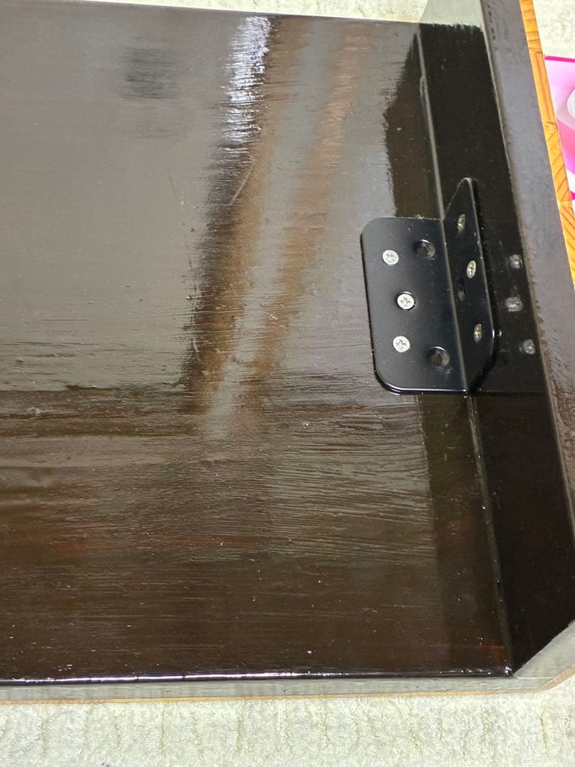 木製台② 補強金具つき　ハンドメイド　寄木細工