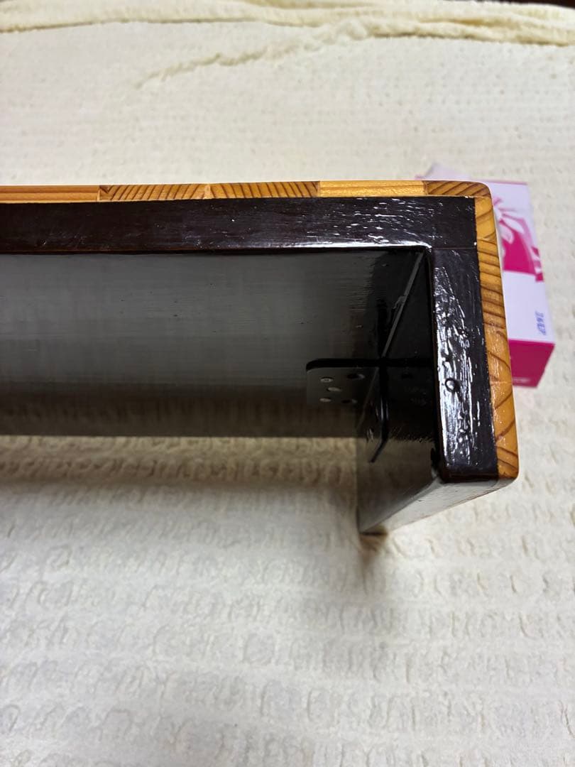 木製台② 補強金具つき　ハンドメイド　寄木細工