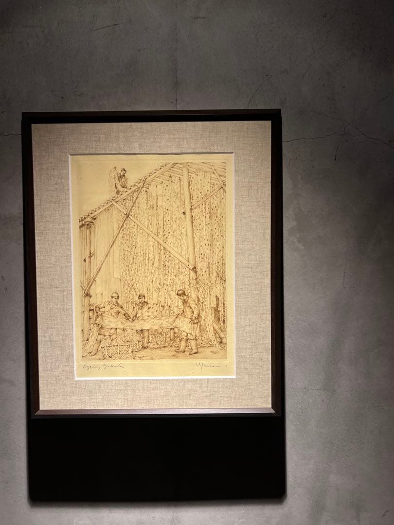 メゾチント「Opening Mantle」 銅版画