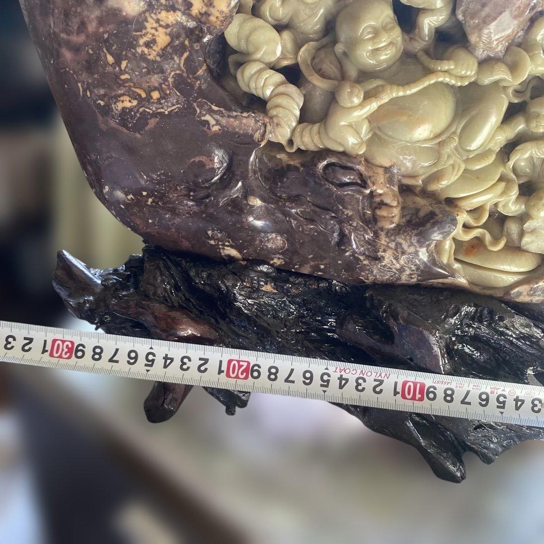 石の置物　骨董品 中国 寿山石 大きなサイズ 非常に重い 10.5kg