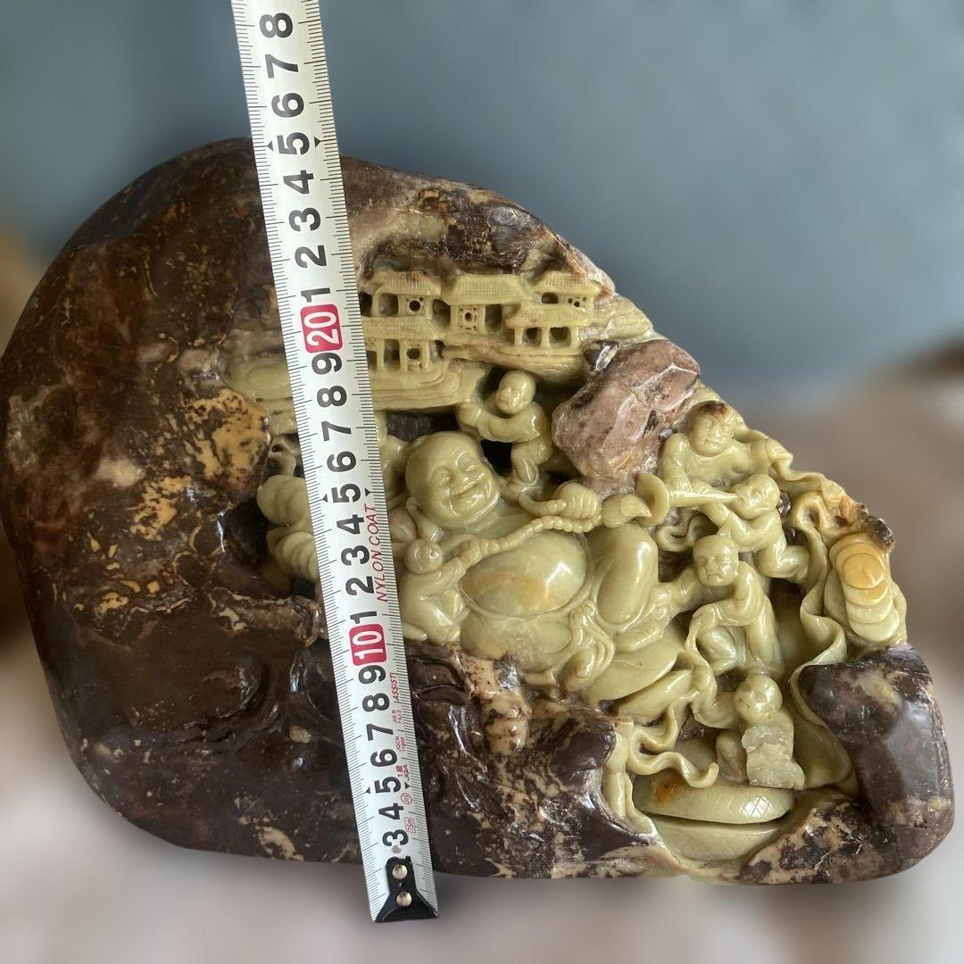 石の置物　骨董品 中国 寿山石 大きなサイズ 非常に重い 10.5kg