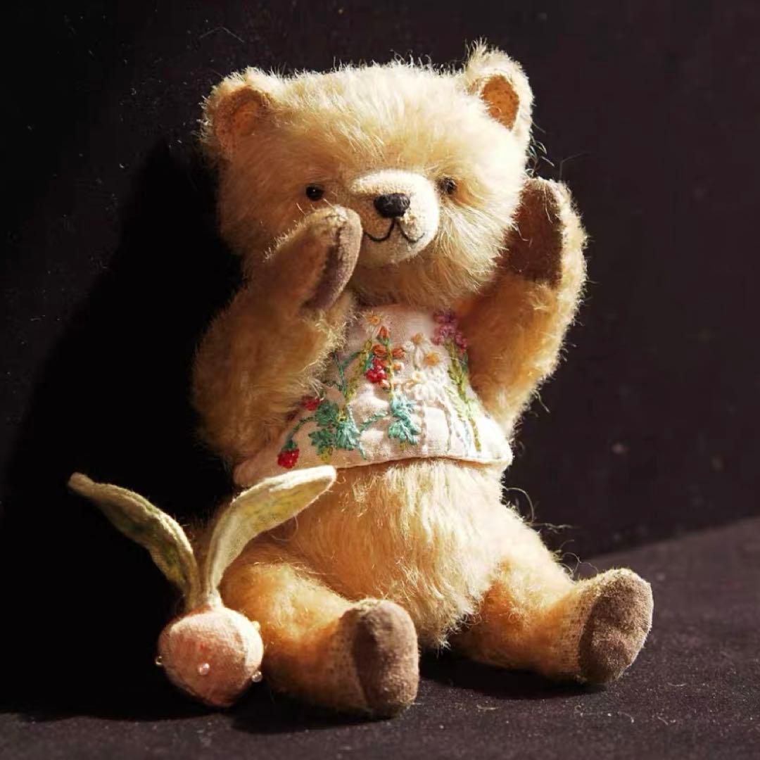 夕日とくまさん アーティストベア 海外作家様 テディベア ぬいぐるみ 置物