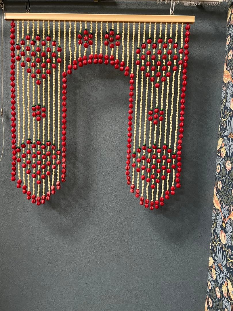 ビーズのれん 玉のれん レトロポップ 昭和レトロ 当時物 インテリア 目隠し