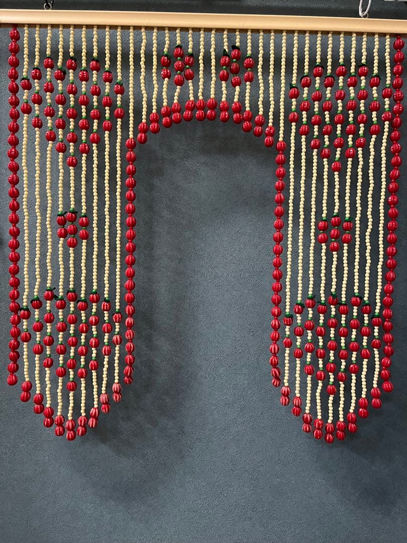 ビーズのれん 玉のれん レトロポップ 昭和レトロ 当時物 インテリア 目隠し