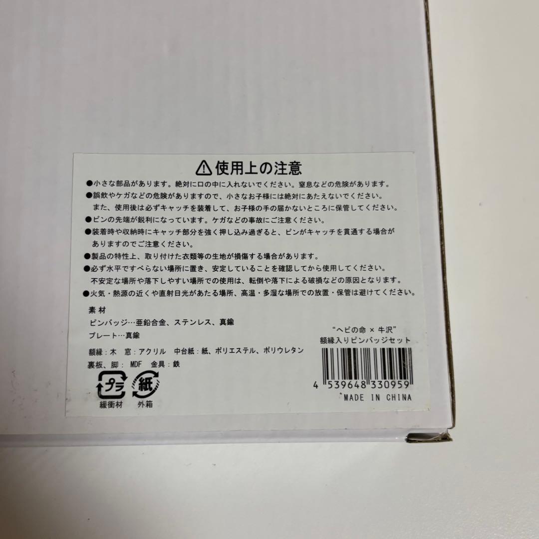 ヘビの命×牛沢　額縁入りピンバッジセット+ヘビ探偵(脱皮ver)