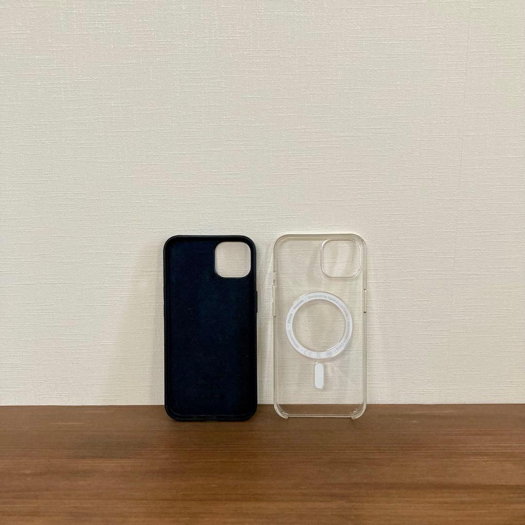 【美品】Apple iPhone13 レザーケース クリアケース 純正