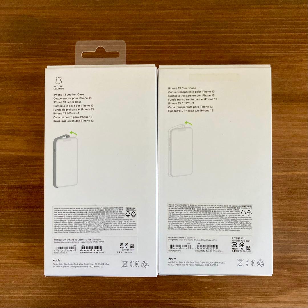 【美品】Apple iPhone13 レザーケース クリアケース 純正