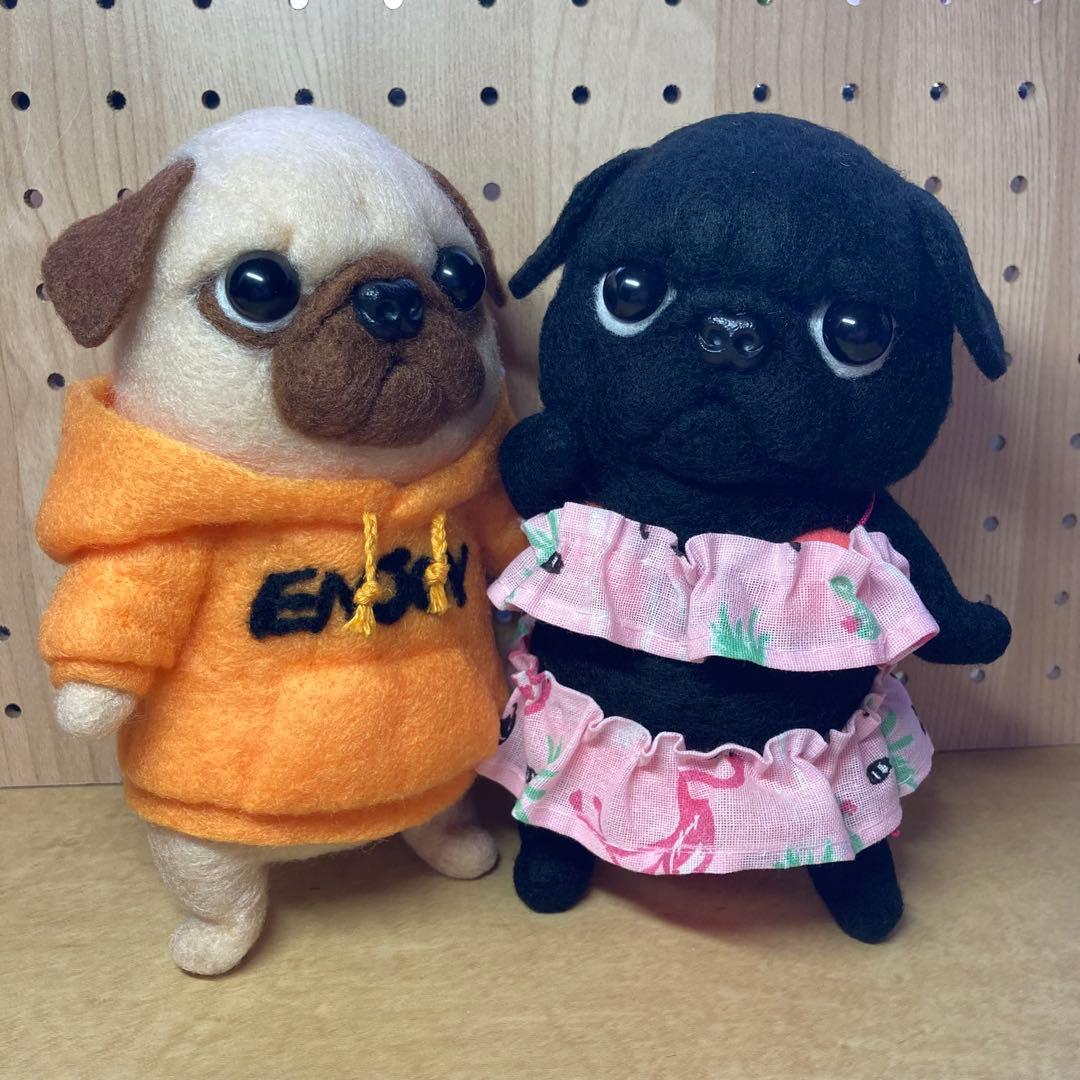 羊毛フェルトenjoyパグちゃんハンドメイド