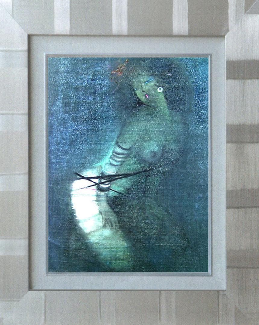 油絵 菅家令子 絵 絵画 インテリア額付(黒) F4-152023 人物 女性像