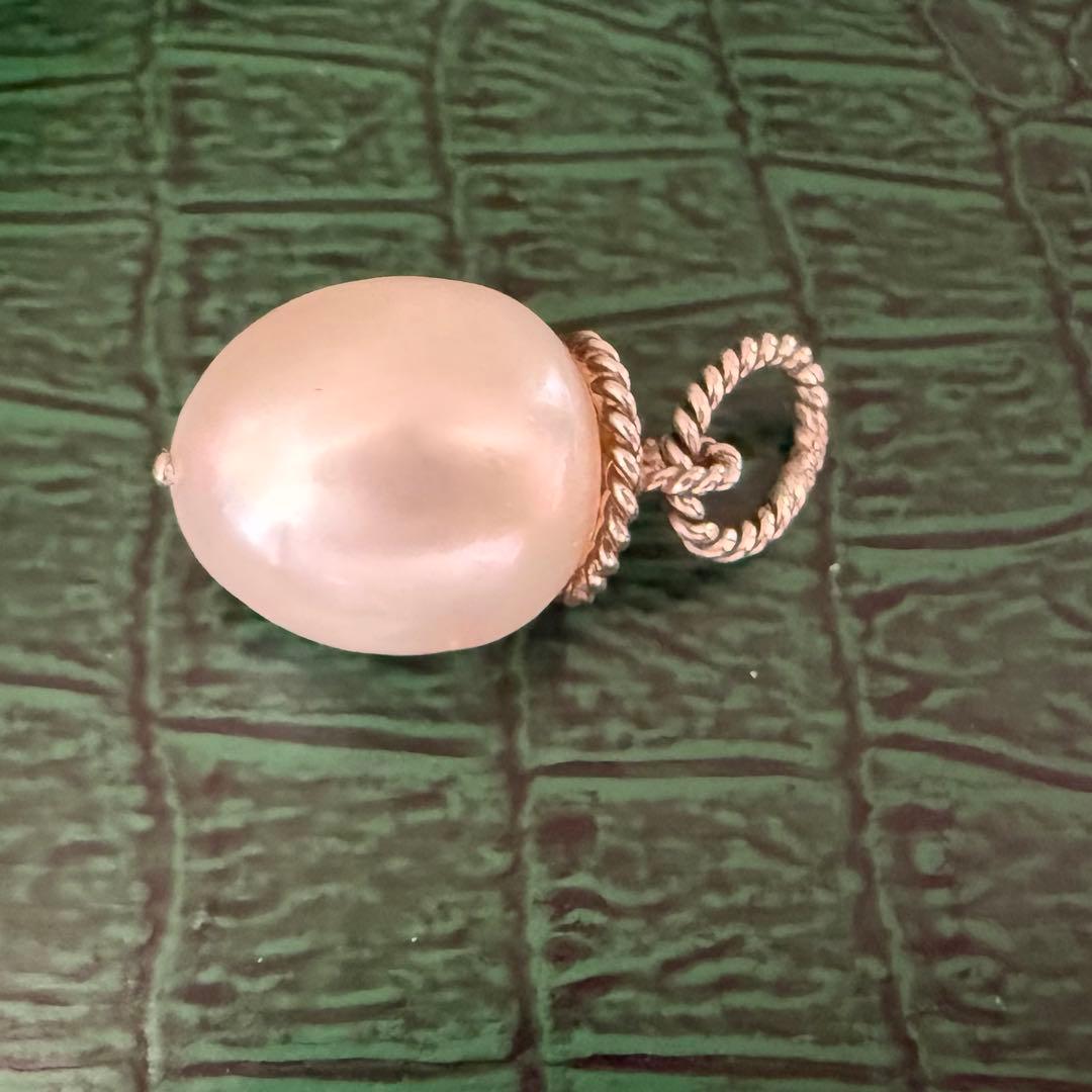 専用　特注品　純銀白蝶南洋パールペンダント　どんぐり