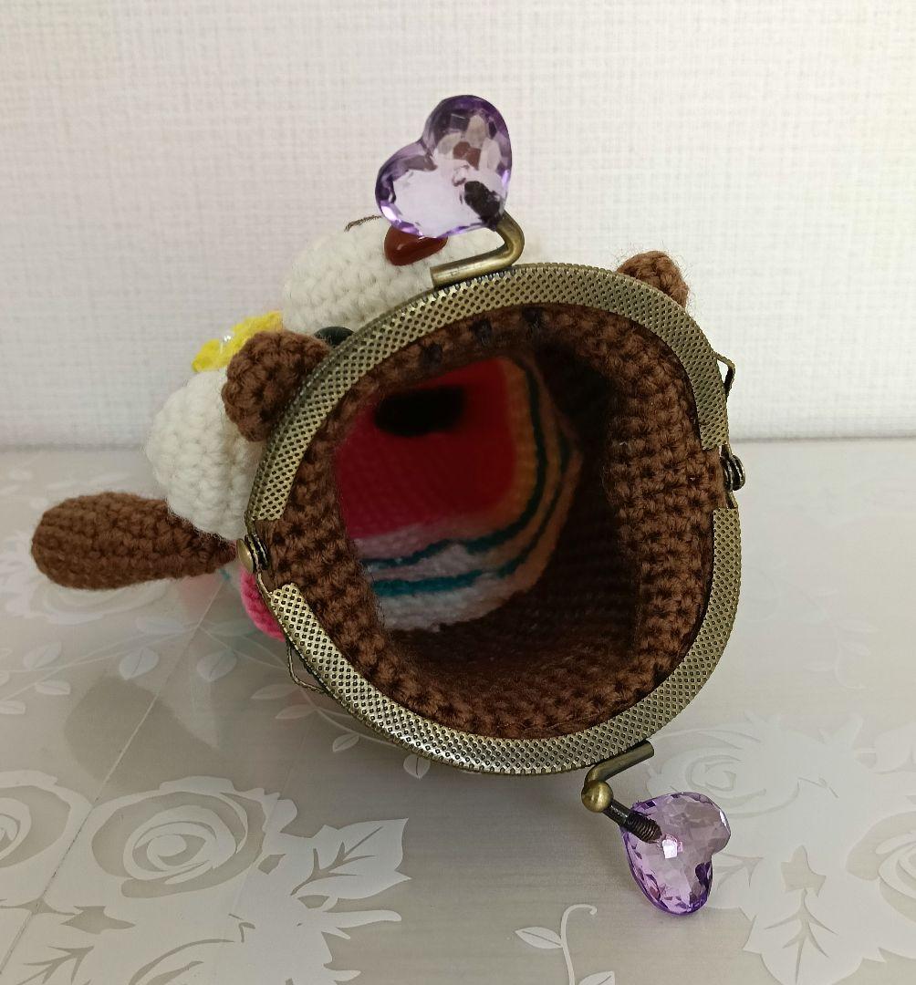 ＊ハンドメイド＊手編み がま口 あみぐるみ タコさんカエルさんリスさんポーチ♡