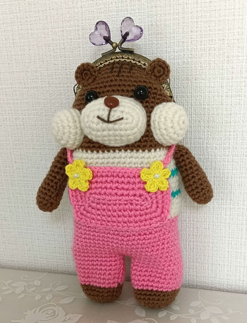 ＊ハンドメイド＊手編み がま口 あみぐるみ タコさんカエルさんリスさんポーチ♡