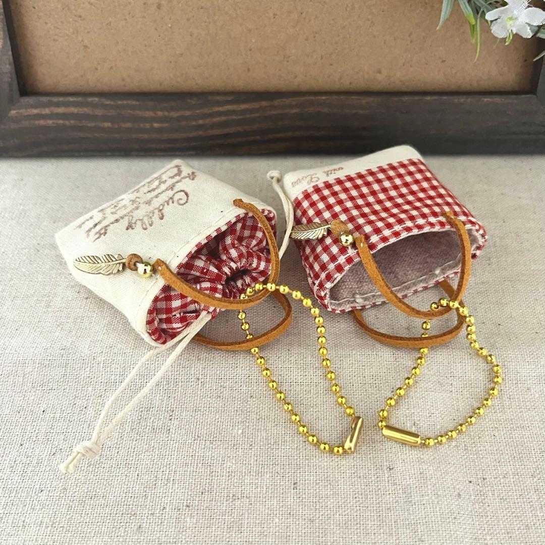 2408-10 ミニチュアトート・巾着トートサシェ　SOLD→ご注文承ります♡