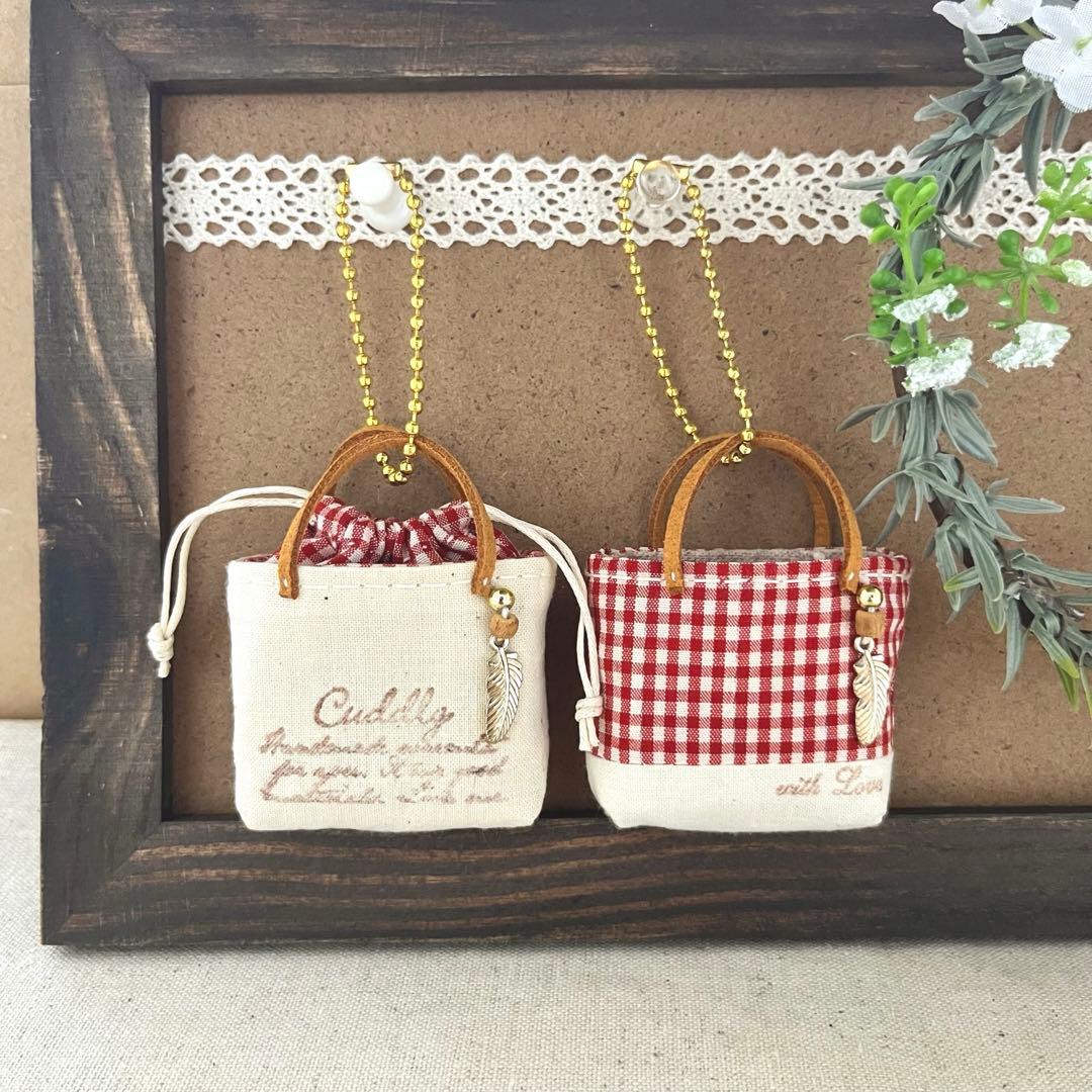 2408-10 ミニチュアトート・巾着トートサシェ　SOLD→ご注文承ります♡