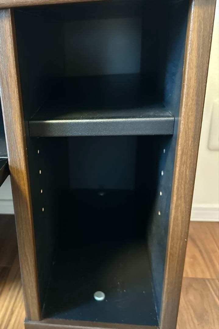 NOCE ダークブラウン テレビ台 キャスター付 二段の伸縮可能 引き出し2つ