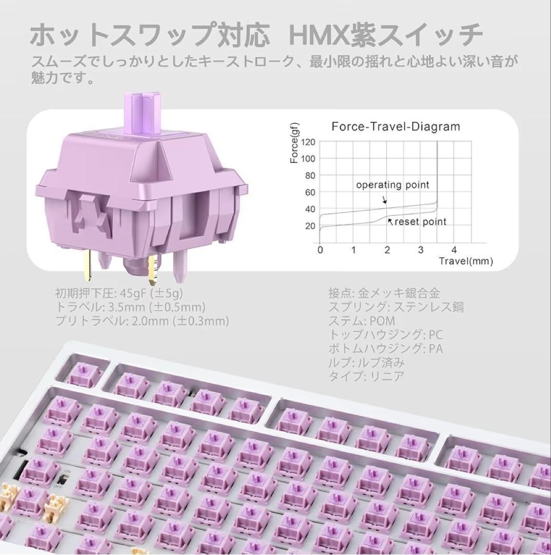 WOBKEY Rainy 75キーボード PC 打鍵音 パソコン機器
