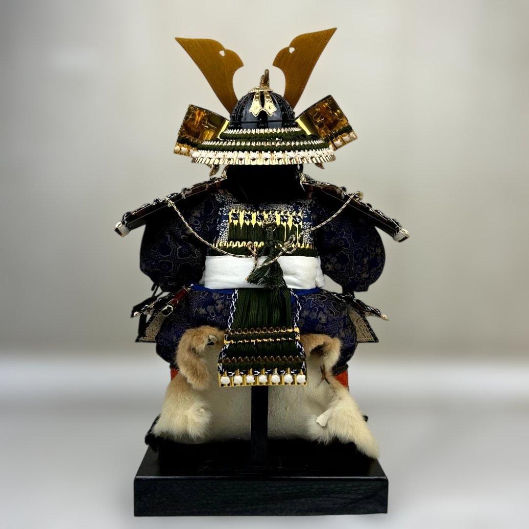 五月人形　久月　若大将飾　屛風・床飾布付き　武者大将