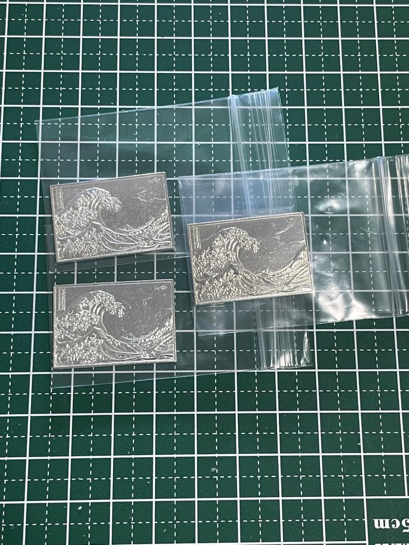 純銀レリーフ プレート ミニ 波の浮世絵 15.25g♪ 3/22までの出品予定