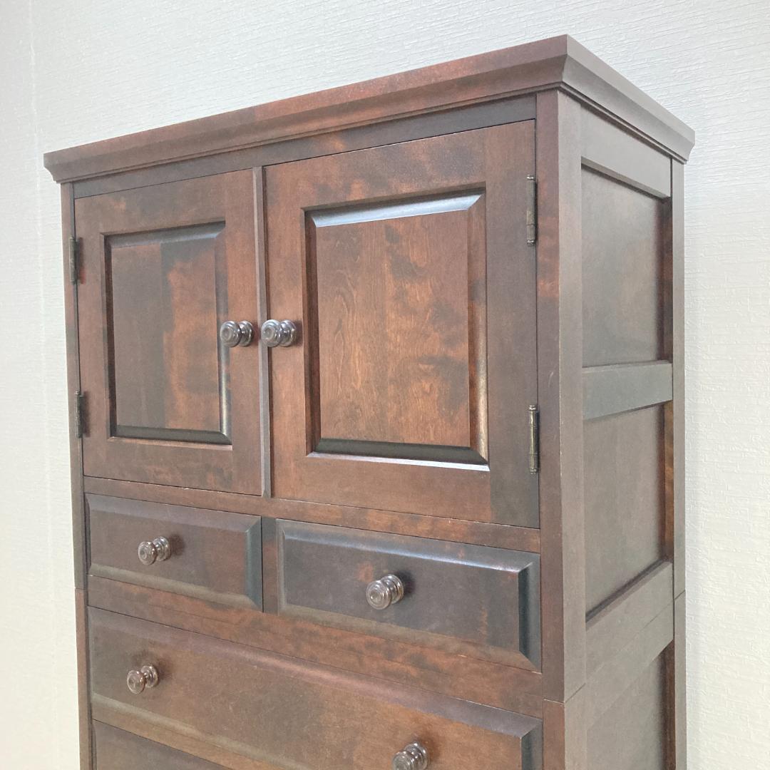 北海道民芸家具 7段チェスト 整理箪笥 ハイチェスト 収納家具　樺材