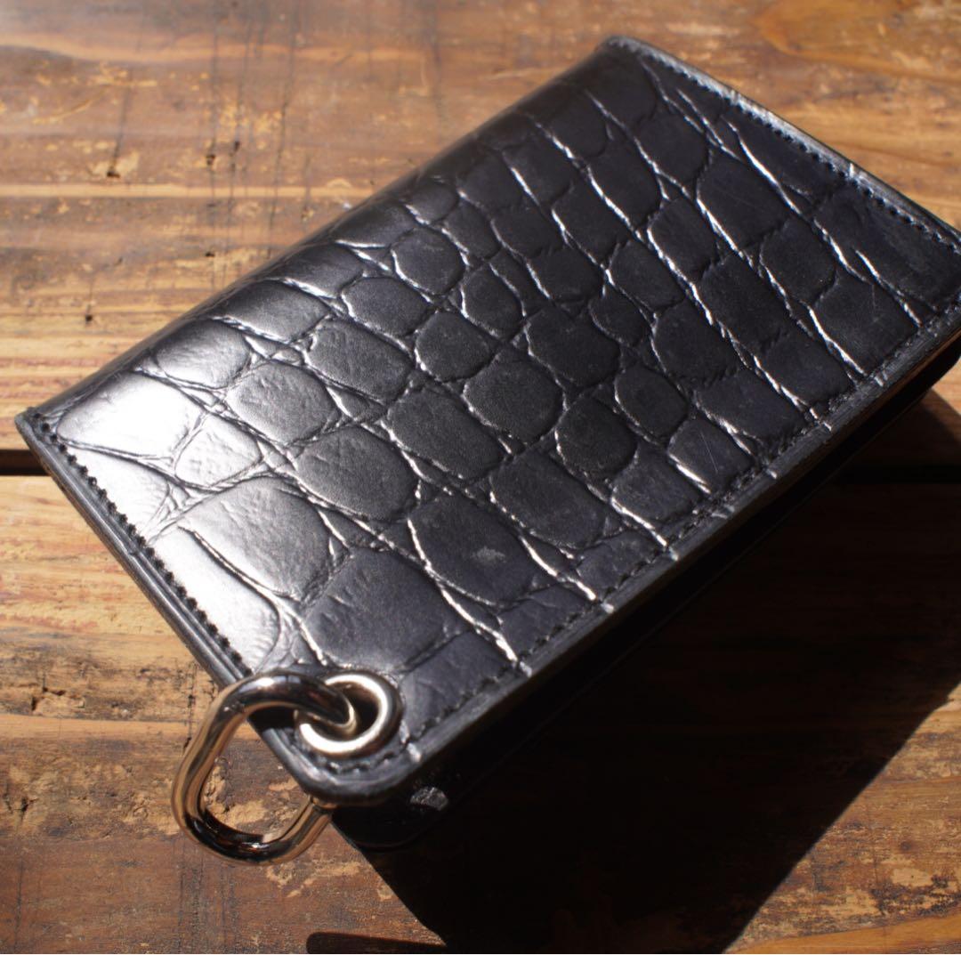 【即納品】ミニトラッカーウォレット シルバー 3層 ハンドメイド