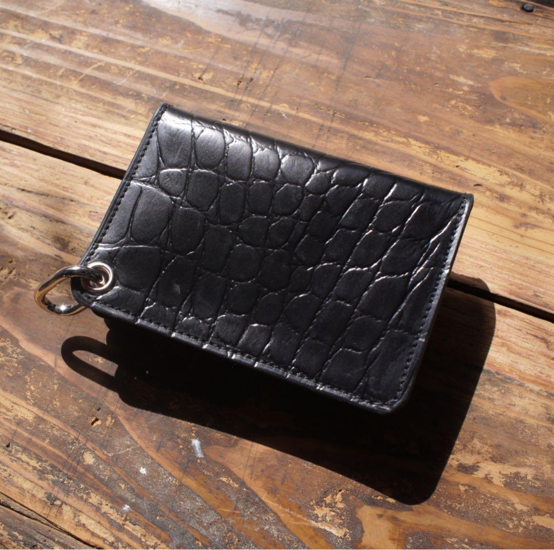 【即納品】ミニトラッカーウォレット シルバー 3層 ハンドメイド