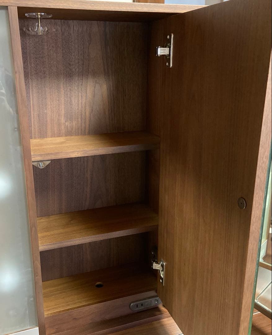 ダークブラウン木製ドレッサー 三面鏡　女優鏡