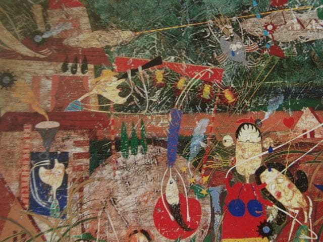 村岡顕美、【うた】、希少な画集より、状態良好、新品高級額装付