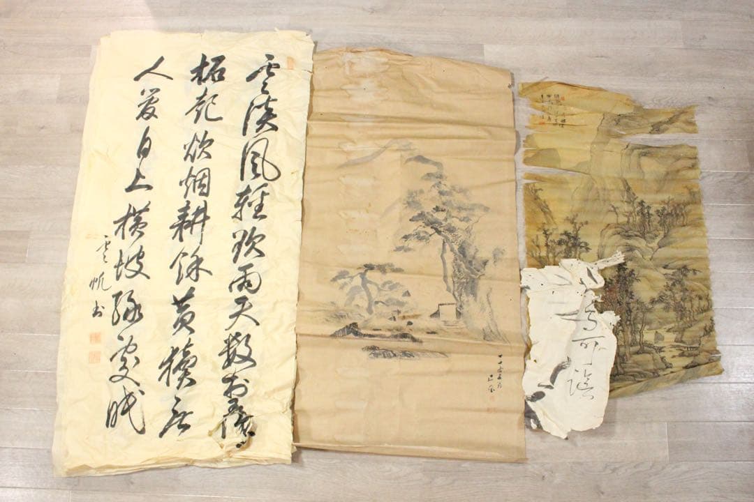 No5286古書画　まくり　48枚　古画　古書　日本画　中国画　古美術　送料無料